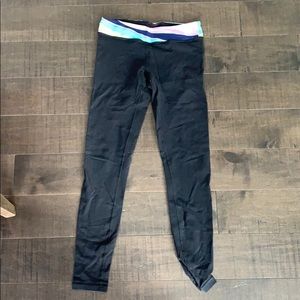 Black and multi colored reversible leggings